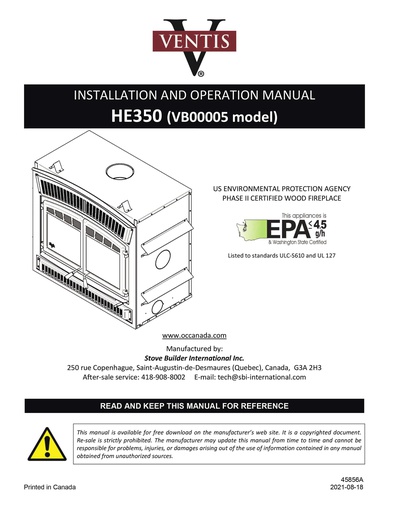 [OC103_000] VENTIS INSTRUCTION MANUAL - HE350 (EA/1)