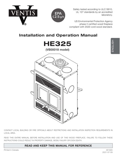 [OC102_000] VENTIS INSTRUCTION MANUAL - HE325 (EA/1)