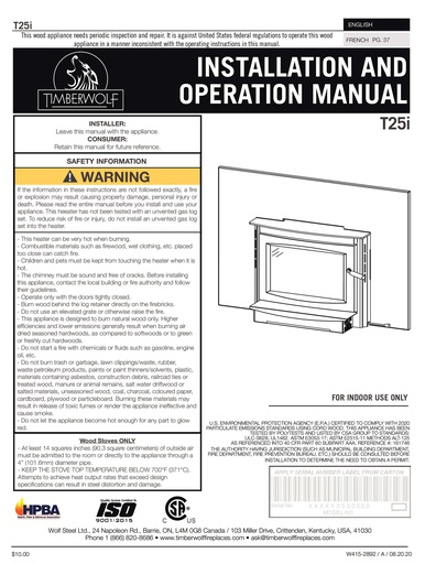 [OC213_000] TIMBERWOLF INSTRUCTION MANUAL - T25i PDF ONLY (EA/1)