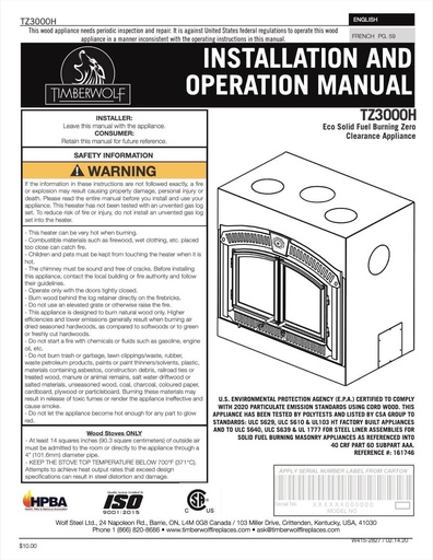 [OC223_000] TIMBERWOLF INSTRUCTION MANUAL - TZ3000 PDF ONLY (EA/1)